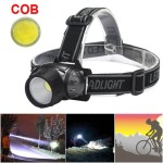 Lanterna cu led COB, lumina alba, culoare negru cu argintiu, rezistenta la apa